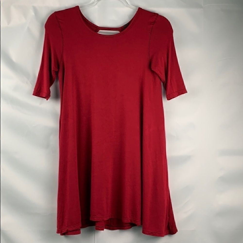 We The Free red knit keyhole top